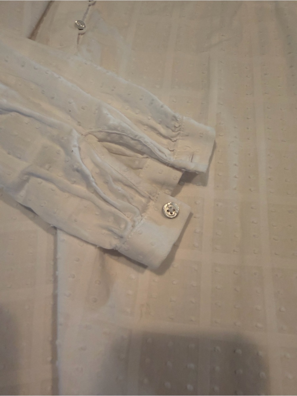 Talbots White Textured Button Front Tunic - Picture 10 of 10